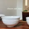 White Embossed bowl 12.5*6.5