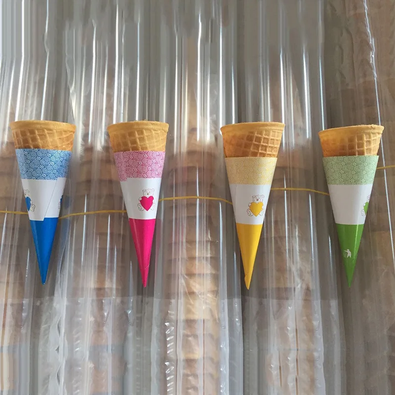 Disposable Custom Printed Ice Cream Cone Paper Sleeves - Buy Paper Cup ...