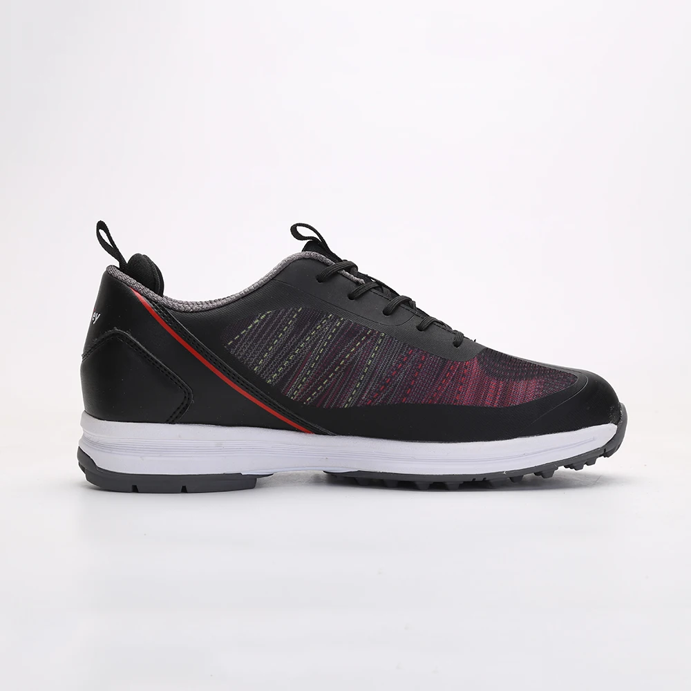 Custom oem sport cheap leather rubber spike golf shoes for men
