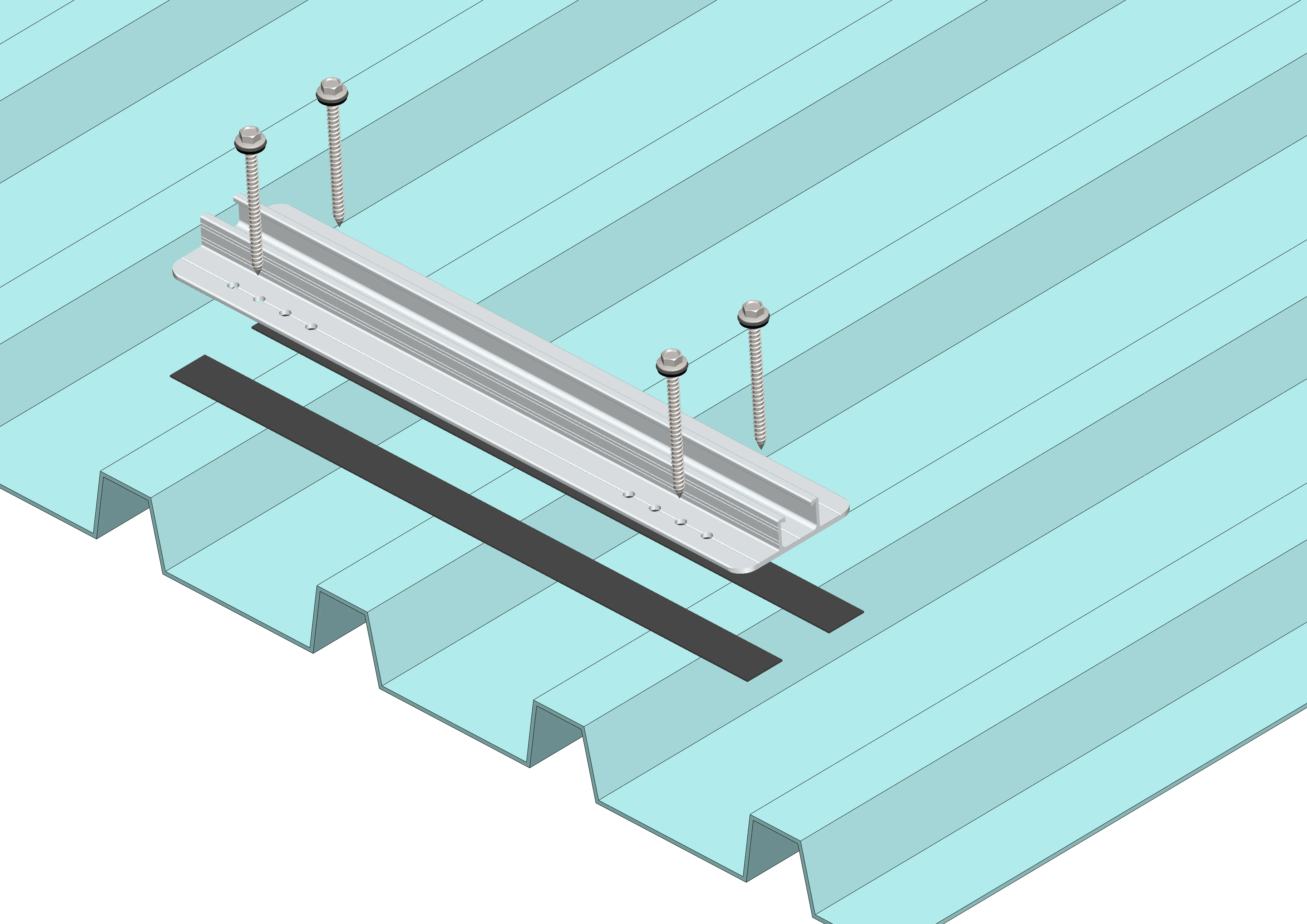 Solar Roof Mount Aluminium Rail - Mini Short Rail System