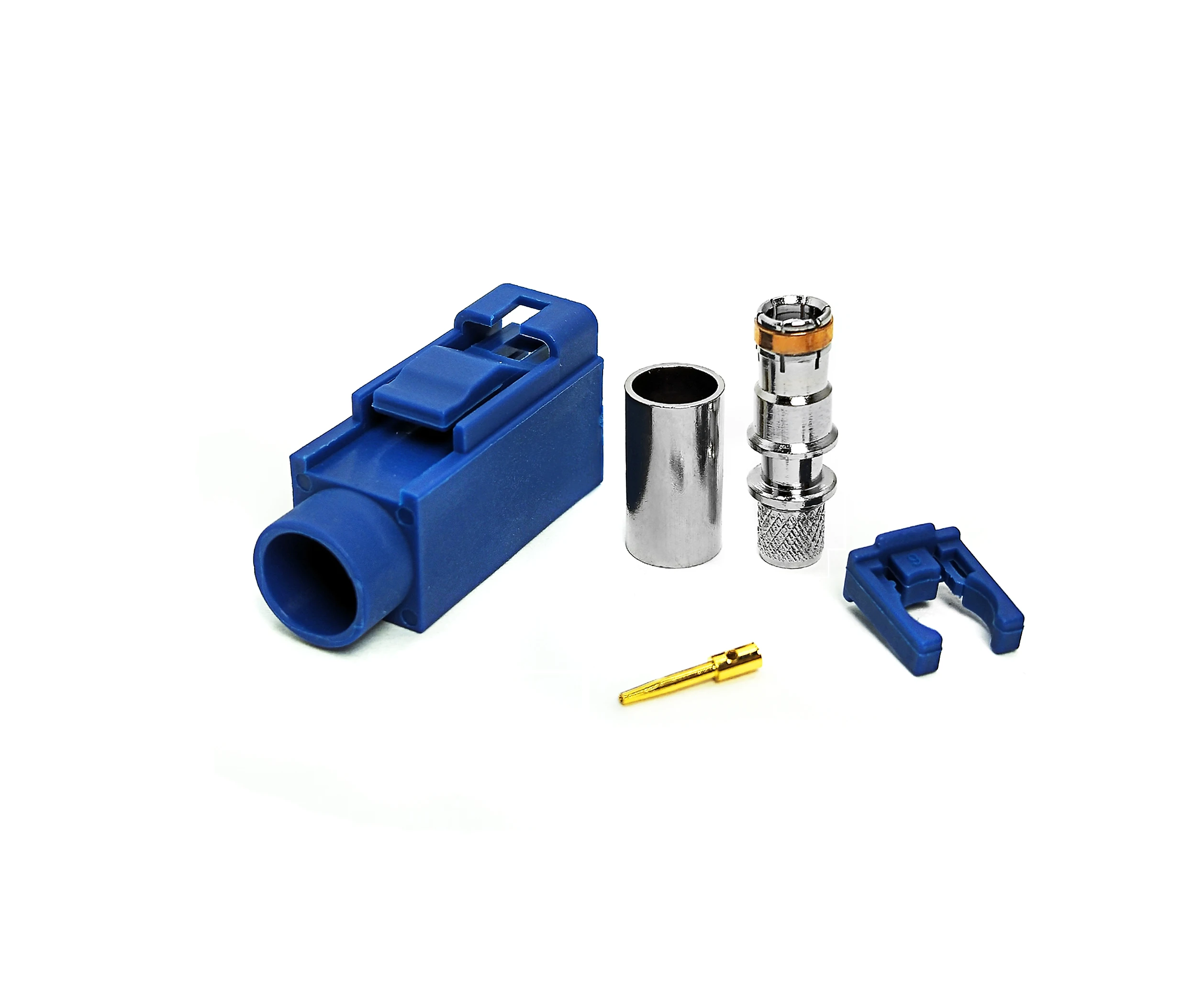 RF Coaxial SMB Female Jack blue fakra Crimp Straight Connector for rg58  Cable Fakra manufacture