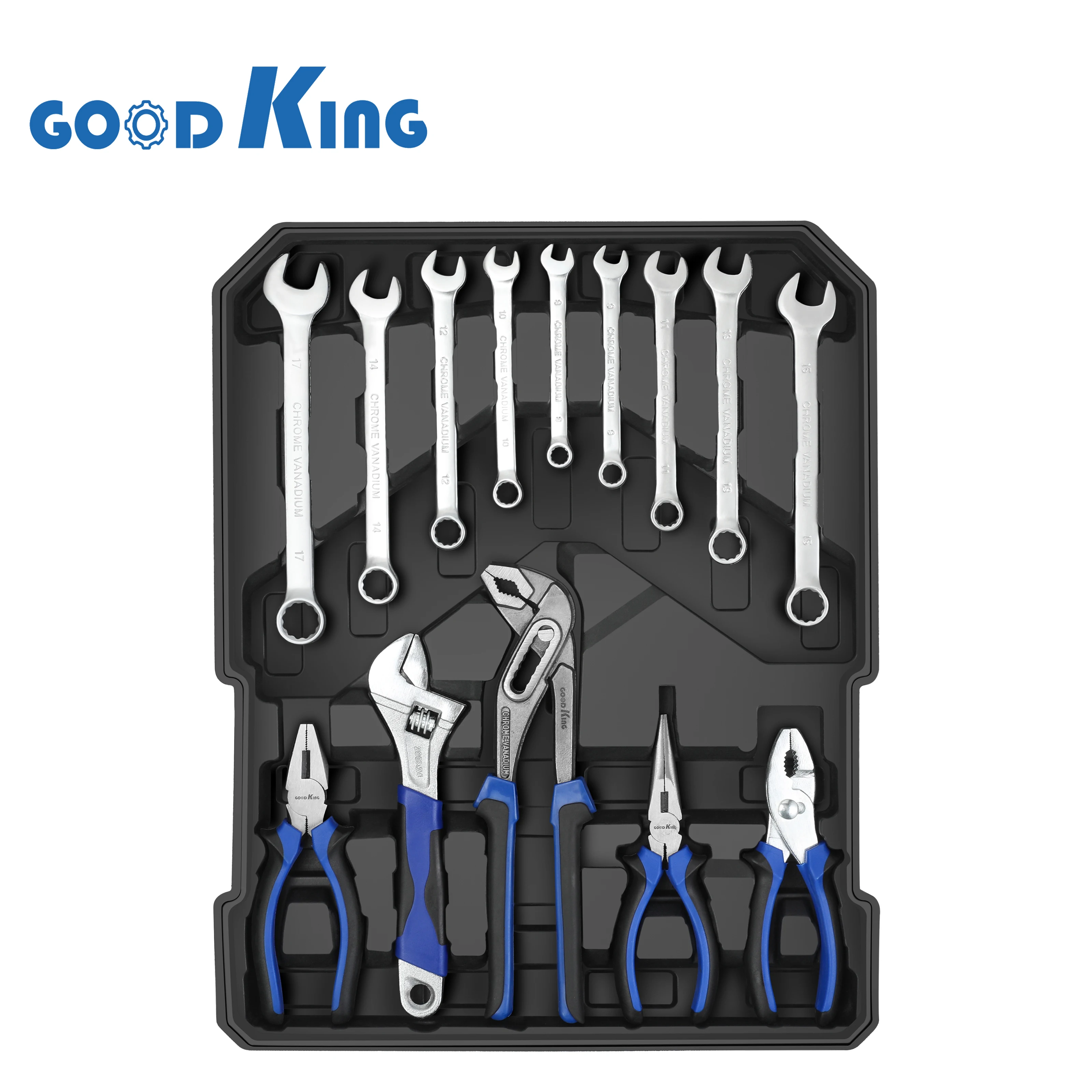 GOODKING 187 PCS Mechanic Tool Kit: Socket Wrench & Combination