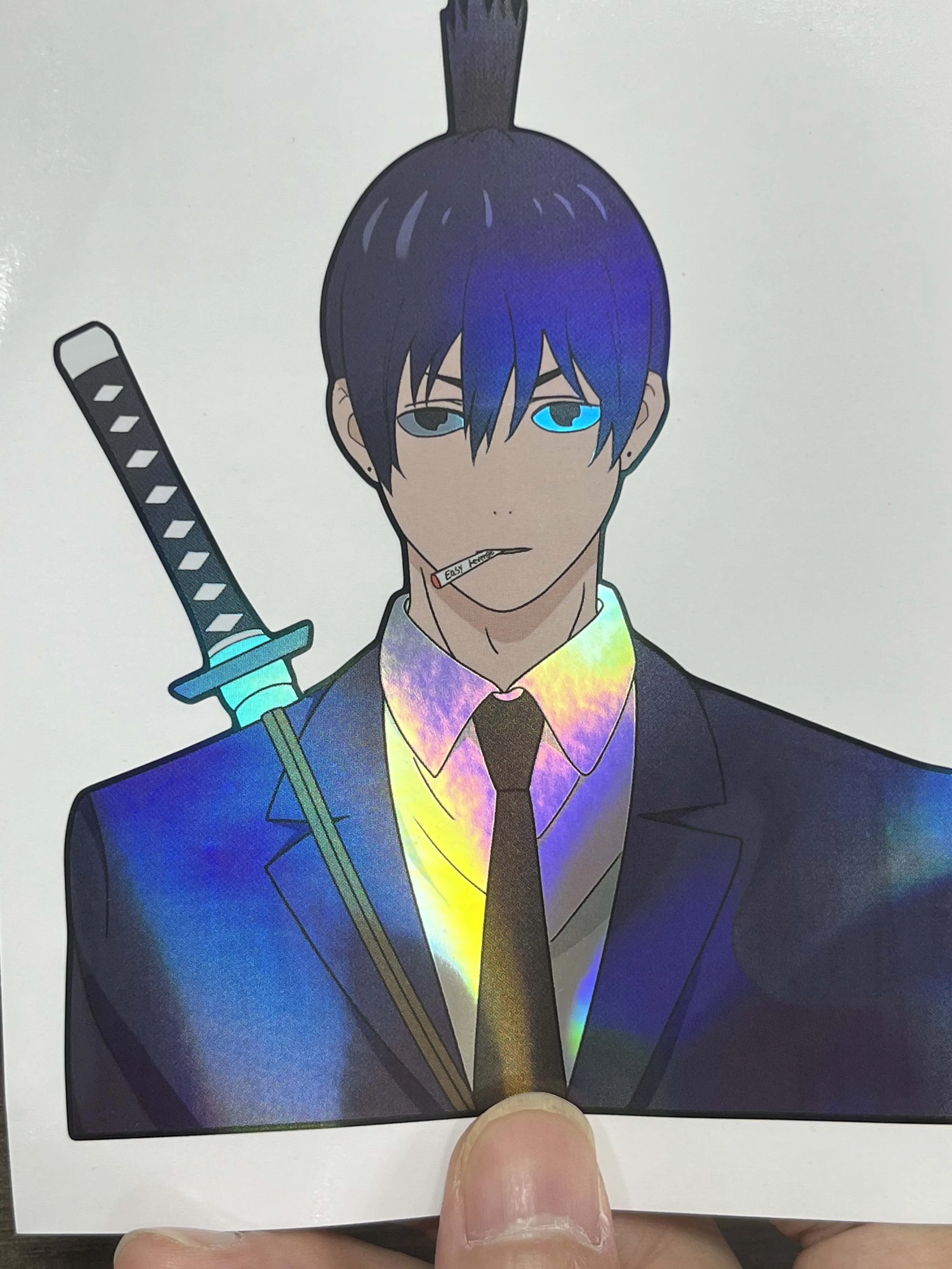 Wholesale Chainsaw Man Cartoon Holographic Anime Laser Stickers