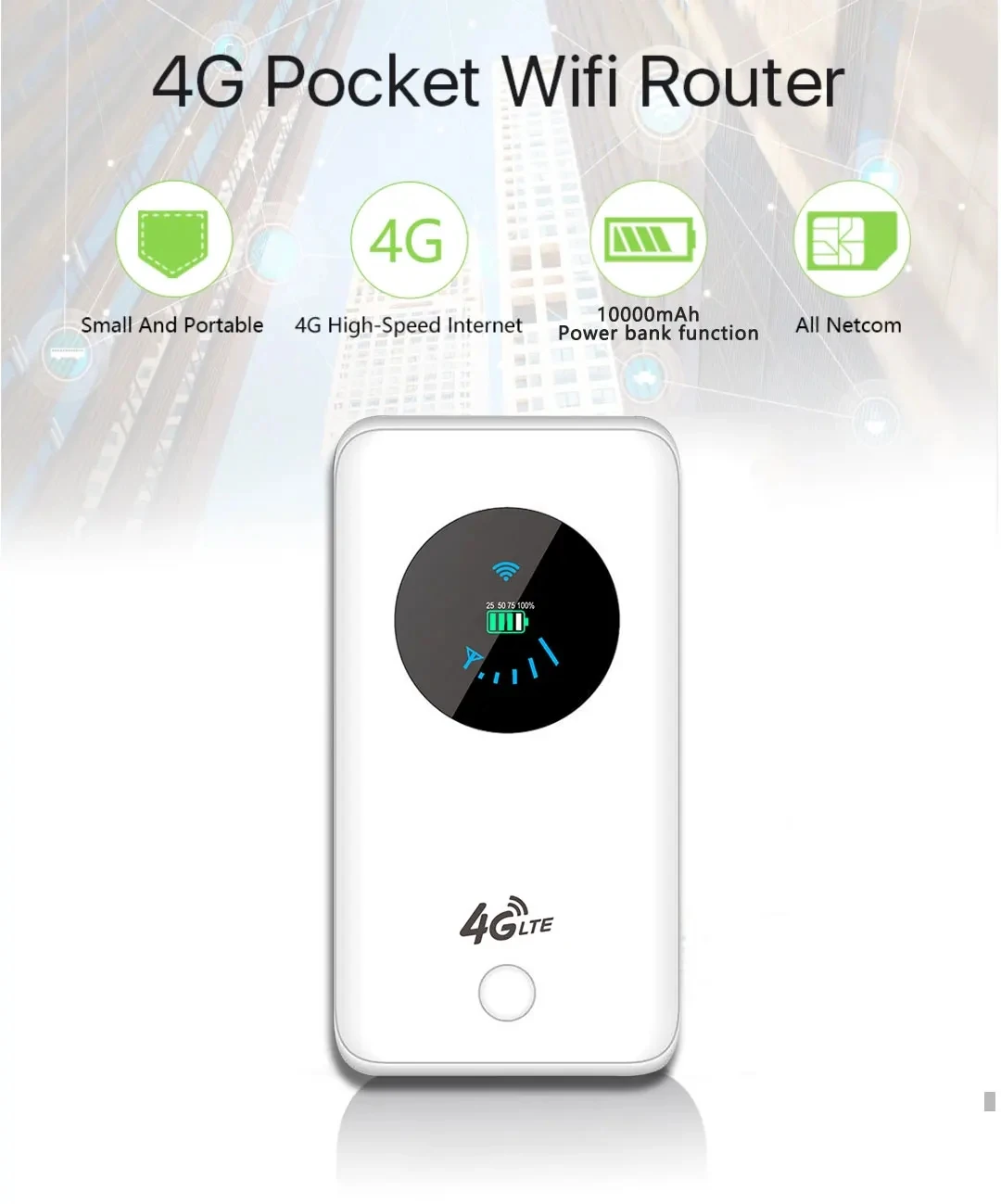 4G Mifis - Portable LTE Power Bank Router with 150mbps Wi-fi