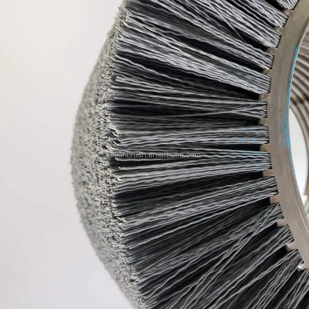 Abrasive Nylon Spiral Wound Winding Cylindrical Brushes For Aluminum