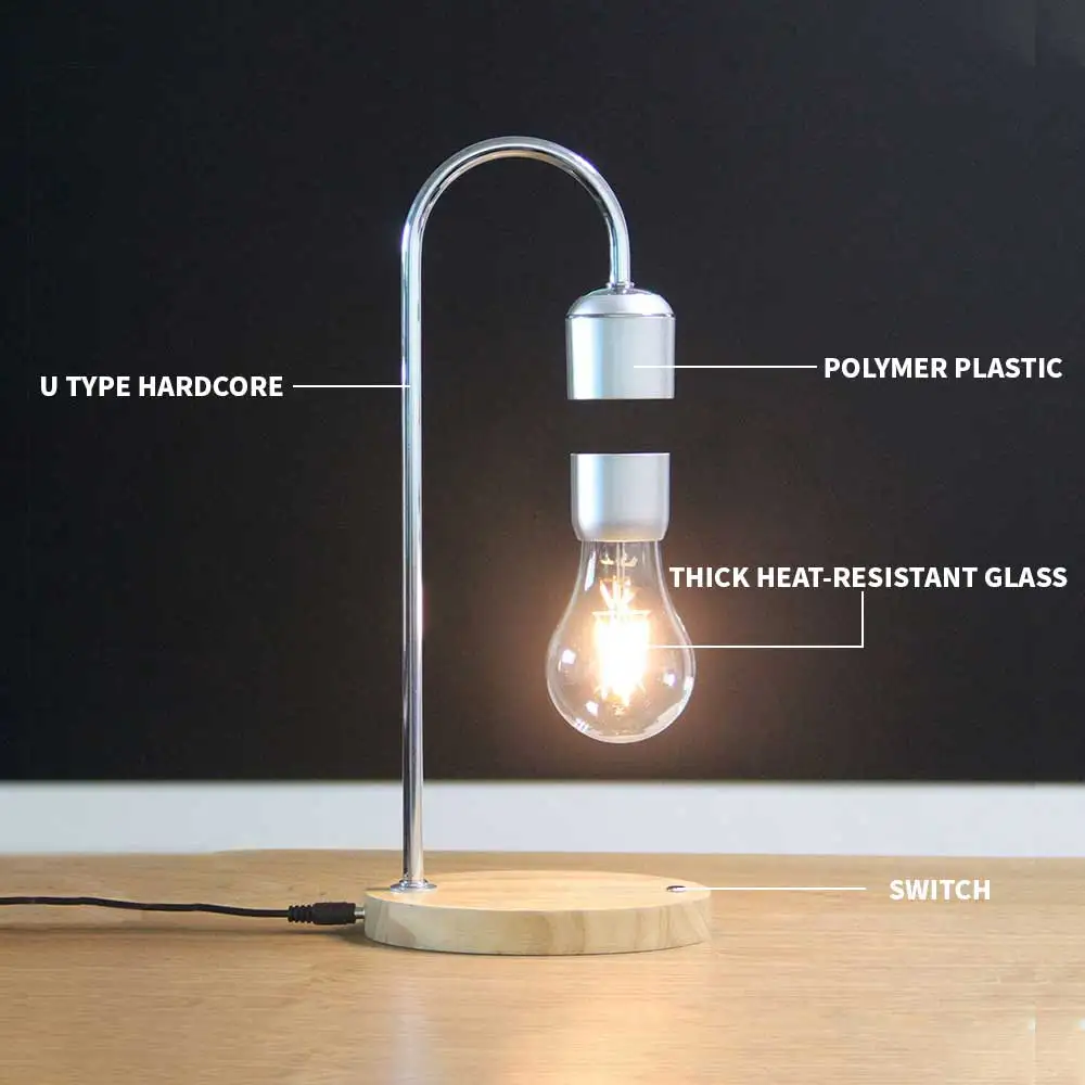 Levitating Floating Led Light Bulb Lamp With Wireless Charger