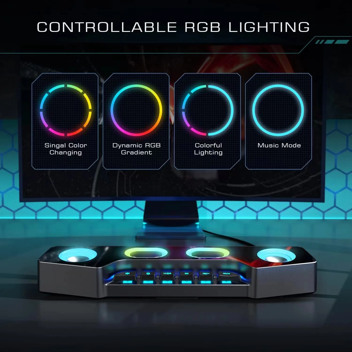 Led Light Bluetooth Speaker PC Mechanical Keyboard Wireless Speaker Game Speaker