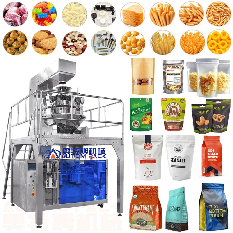 Multifunction ATM-160W Automatic Zipper Coffee Beans Snack Chips Fruit Crisps Nuts Doypack Premade Pouch Filling Packing Machine