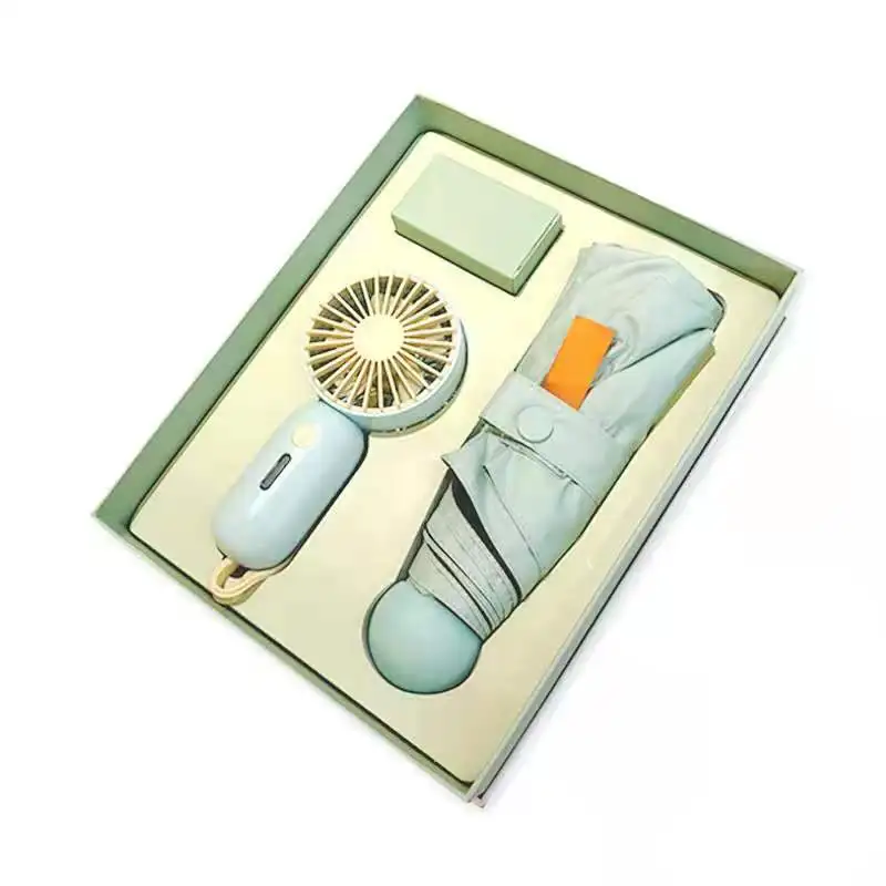 Новый дизайн USB перезаряжаемый портативный мини-вентилятор с зонтиком Подарочный зонтик подарочной коробкой на заказ