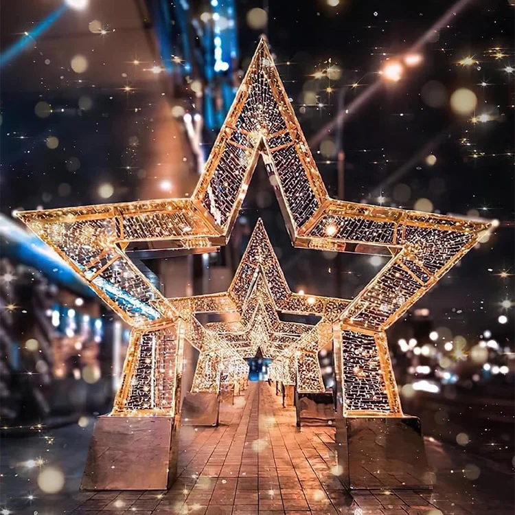 Giant Lighted Star Arch Motif Light Display for All Kinds of Holidays Christmas Decor
