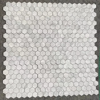 Colorize Hot sale factory price kitchen backsplash Hexagon polished marble tiles Mosaic Carrara Marble White Natural Stone tile