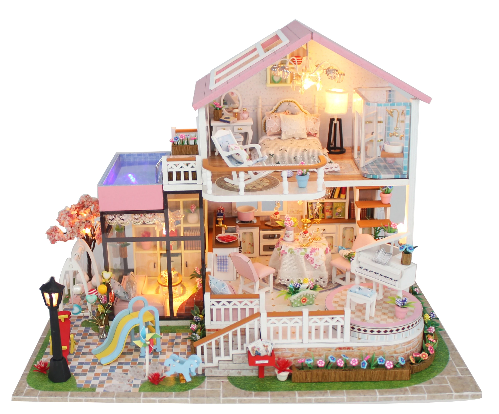 Hongda 13846 Sweet Worlds Mini Dollhouse Kit - 3D DIY Wooden