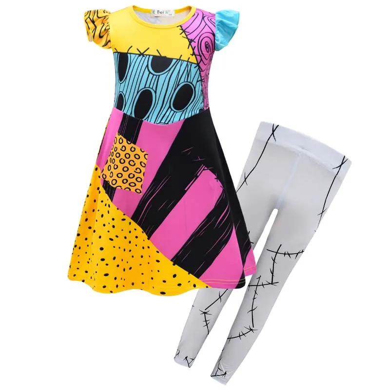 white christmas dresses Multicolor 1950s Nightmare Before Christmas Sally Colorblock Dress main image 1