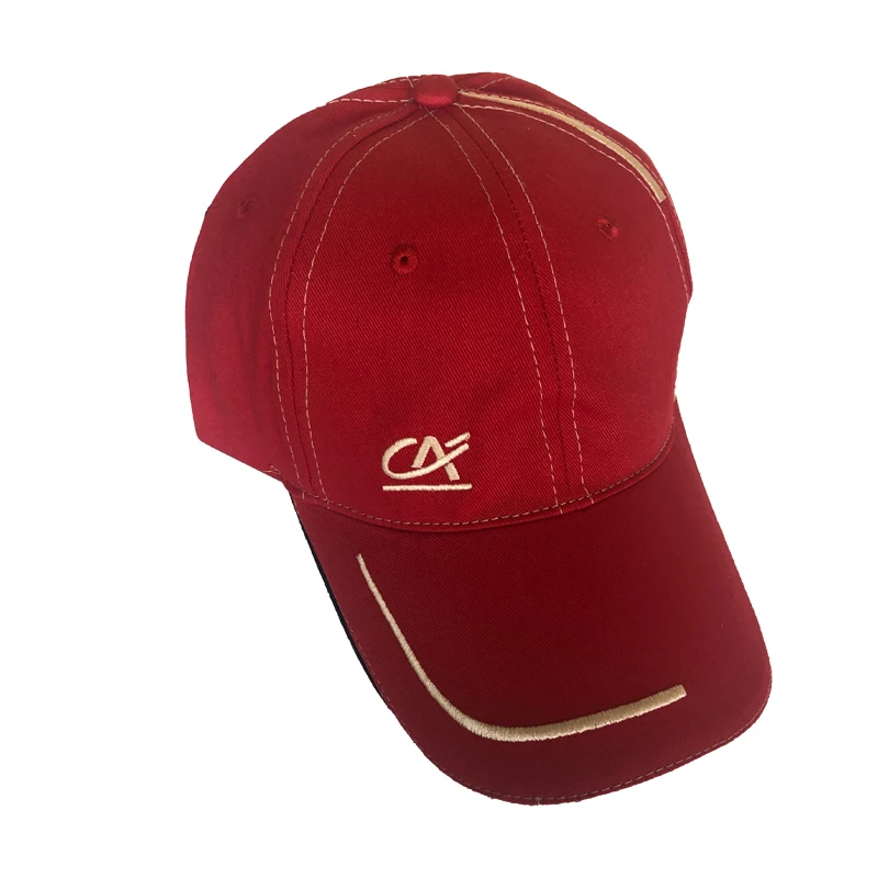 Spring and summer red simple running amount lengthened brim baseball hat ladies shade sun