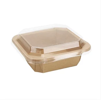 disposable brown craft paper bowl food container fast food takeaway takeout soup salad ice cream bowl for hot cold food packing