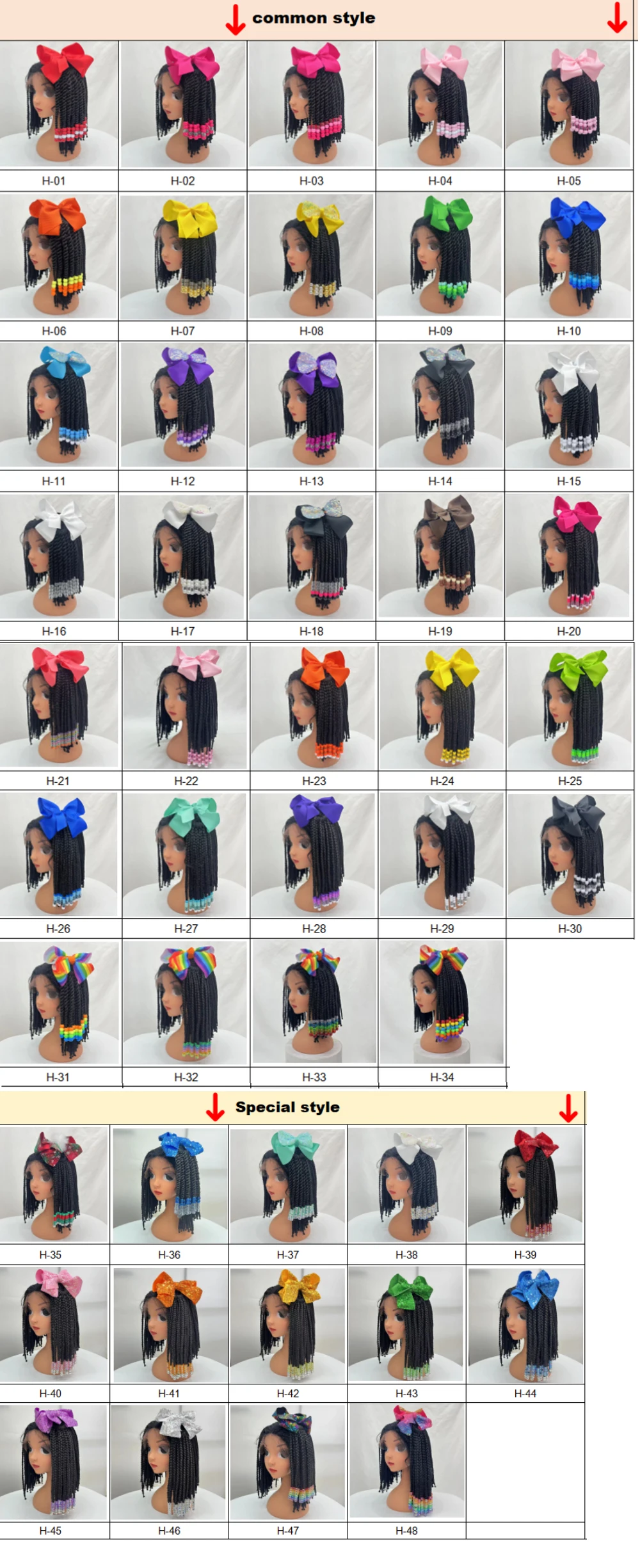 Vivian Box Braid Ponytails with Colorful Beads pink Bow Tie Cornrow Braids for Kids Baby Girl Fashion Hair Styles