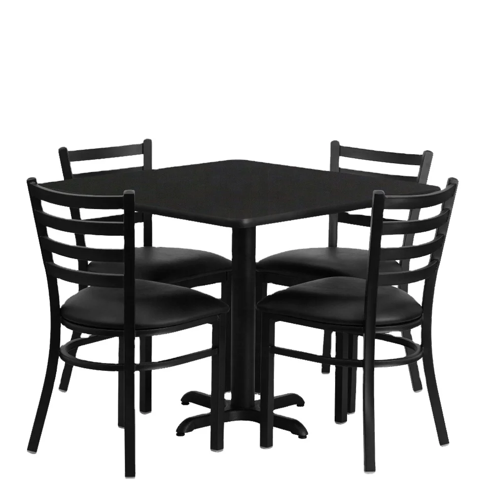 VidaXL Set Mesa Y Sillas Altas De Cocina 3 Piezas - Madera/Acero, Estilo Moderno Industrial, Color Antracita Para Bar O Restaurante