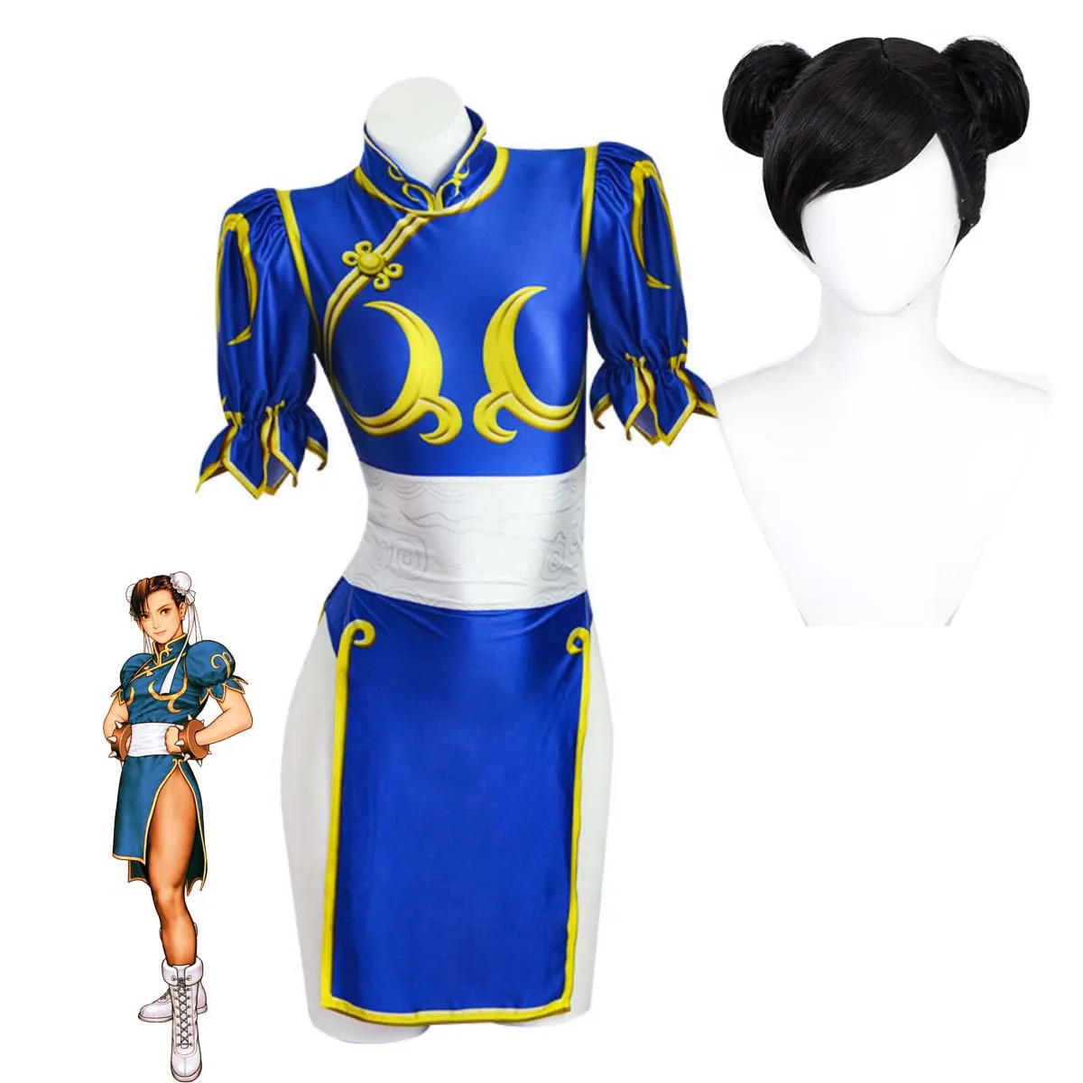 Chun Li Black Wig - Perfect Cosplay for Adult Women