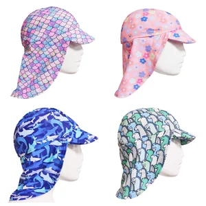 Kids' Swimwear Custom Pattern Design Unique Design Cute Swim Hat Protect Little Head & Neck From the Sun Perfect for Beach