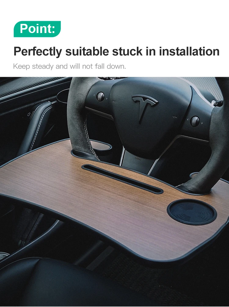 Car Laptop Desk Dining Table Portable Foldable Steering Wheel Wooden ...