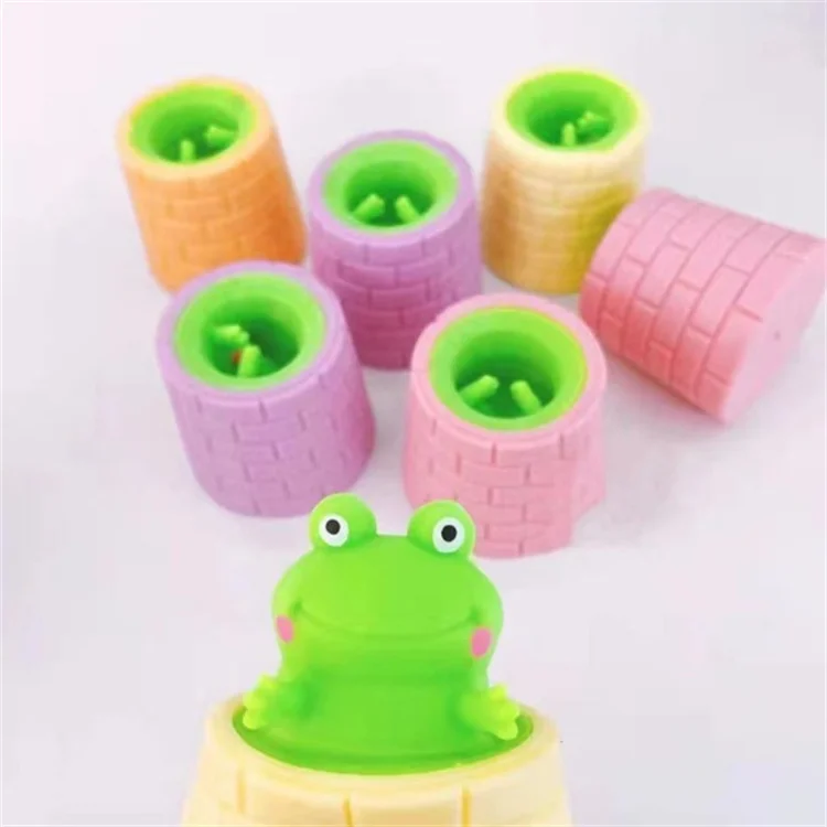 Frog Toys Squeeze Decompression Funny Tree Stump Cartoon Animal Anti Stress Relief Soft Interesting Squishy Adult Gifts