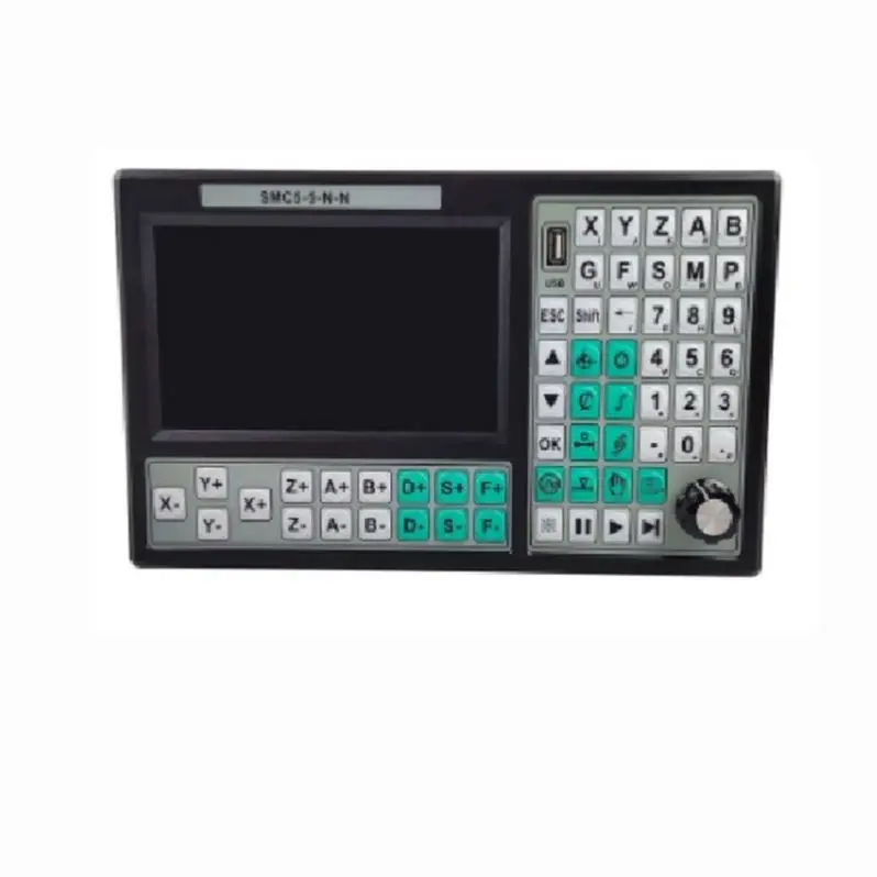 TEBAK CNC 5 Axis Offline Mach3 USB Controller SMC5-5-N-N 500KHz G-Code 7 Inch Large Screen 6 Axis Emergency Stop Hand Wheel MPG