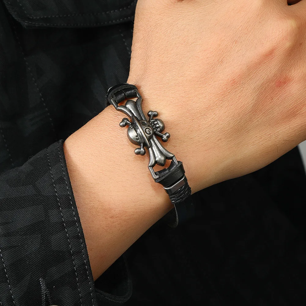Levensboom Lederen Armband Zwart