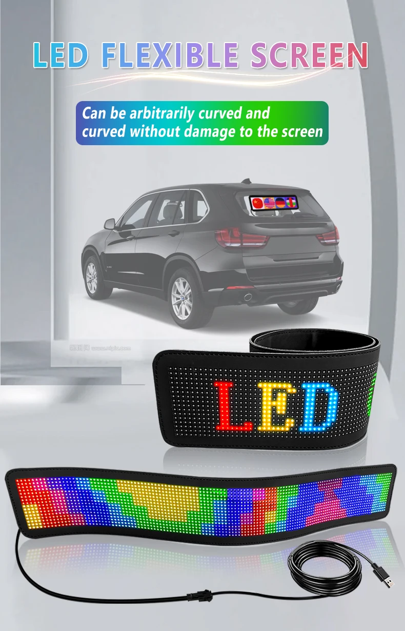 Super Soft Modular Led Screen Display App Control Programmable Led Car