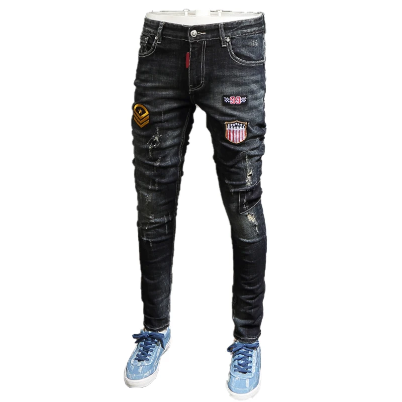 Celana Jeans Pria Gaya Baru,Baju Denim Pria Moralitas,Celana Jeans Joker  Tambalan Lubang Mikro - Buy Jeans,Ukuran Celana \u0026amp; Jeans,Celana Jeans  Denim Product on Alibaba.com