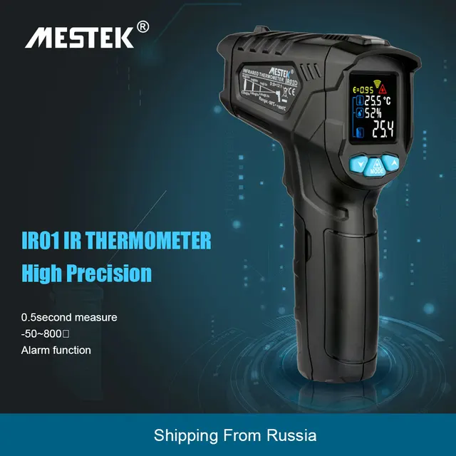 MESTEK Industrial Thermometer -50~380C Digital Humidity Meter Hygrometer 12 Point Temperature Test Area IR Laser Thermometer - Image 6