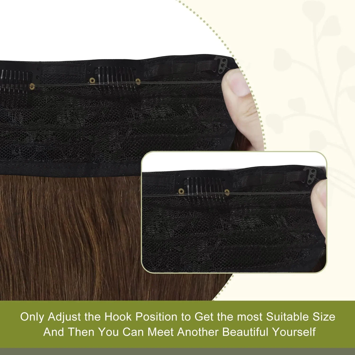 Prava ljudska kosa, žica, riblji konac, 3 sigurne kopče, ekstenzije za kosu, 16-26 inča, salonska čokoladno smeđa boja_voghion.com