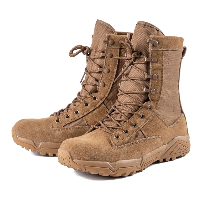 Heavy Duty Brown Color Tactical Boots Anti-Slip Durable