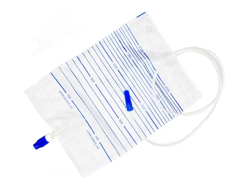 Disposable 2000ml medical economic adult urine drainage bag with screw(twist) valve manufacture