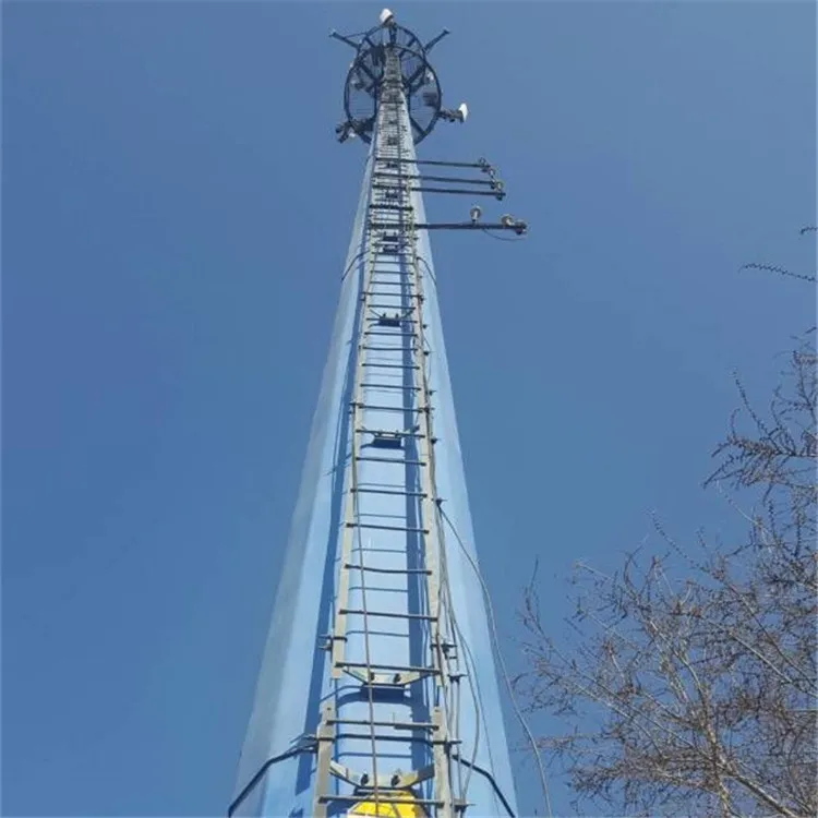 hot dip galvanized telecom 20m high mast steel television microwave communication single pipe steel tower