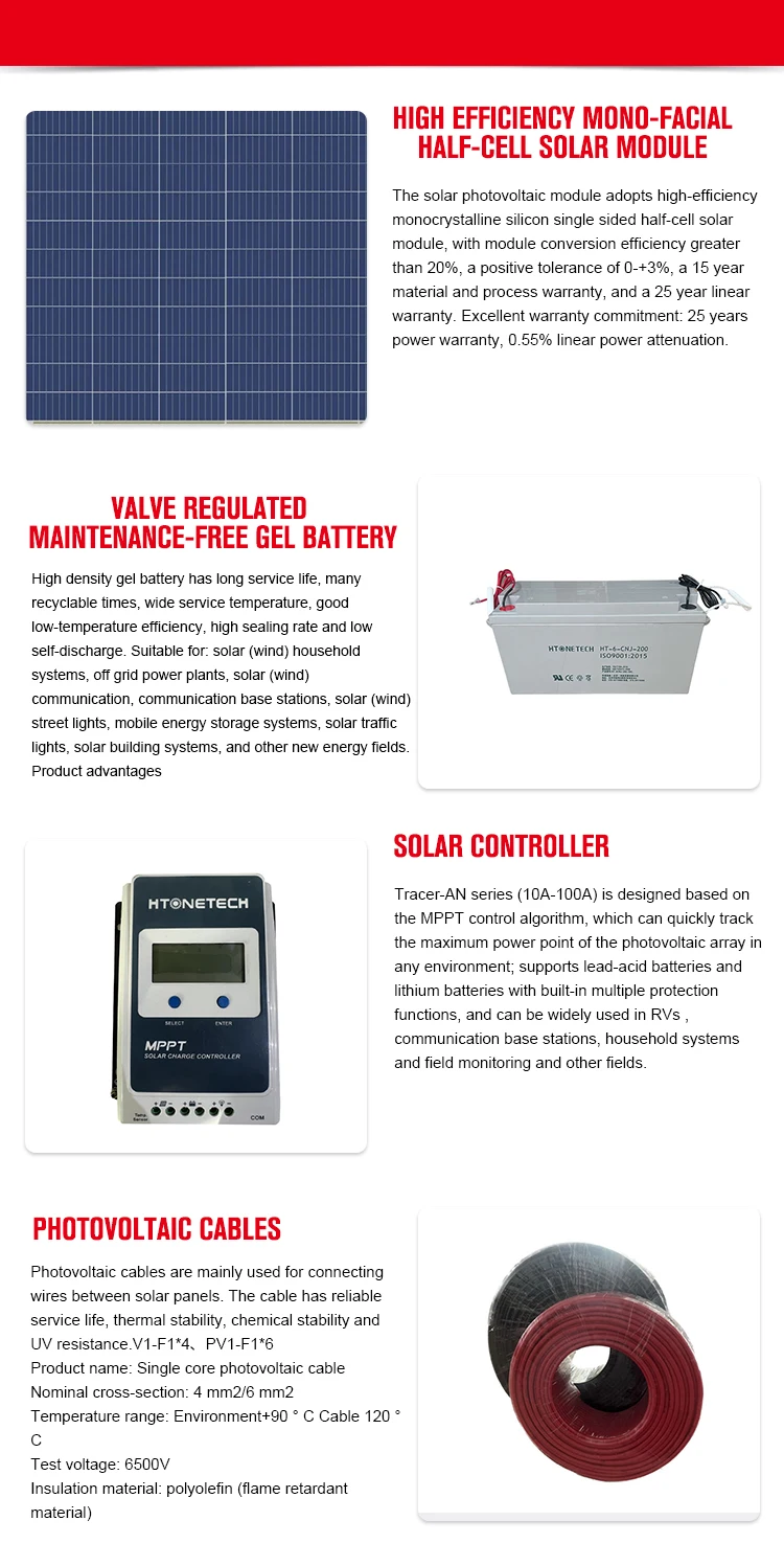 Complete Solar System Hybrid Solar System 1.2kw Home Solar Power System