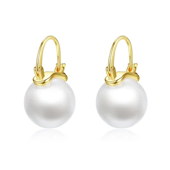 LUOTEEMI Earring for Women 2020 Fashion Statement Imitation Pearl 18k Gold Plated Pearl Earrings Wholesale