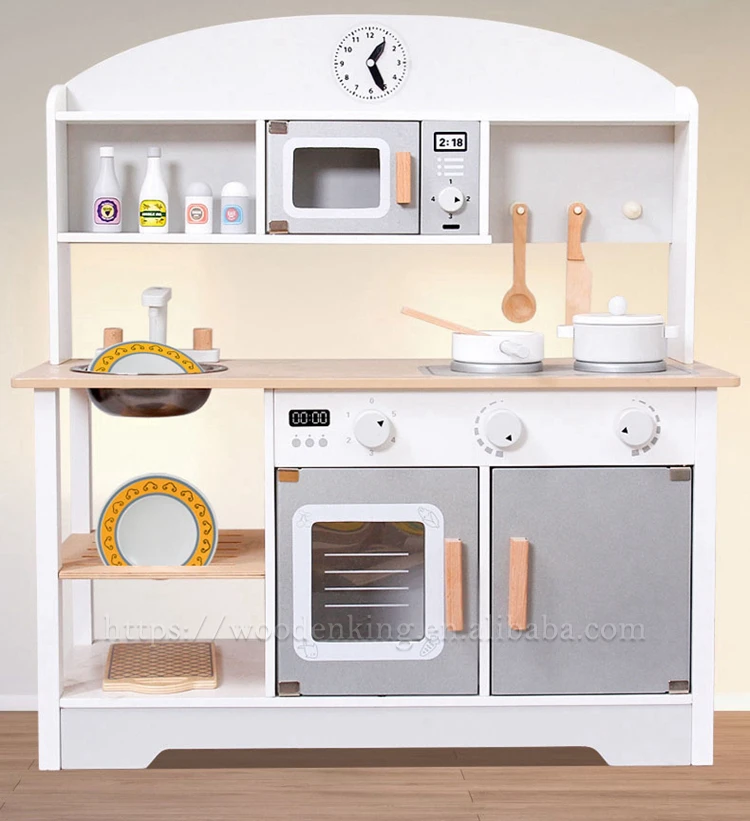 TaoHFE Kitchen Set for Kids Wooden Play Kitchen Toy Kitchen Sets for boys  Gift White Kitchen for Toddlers Kids Kitchen Playset Toys Kitchen Set for