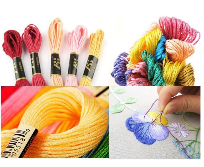 447 Colors Airo 8m 20/50/100pcs Eco Friendly Handmade Colorful Cotton Woven Floss Embroidery Thread Cross Stitch Sewing Thread