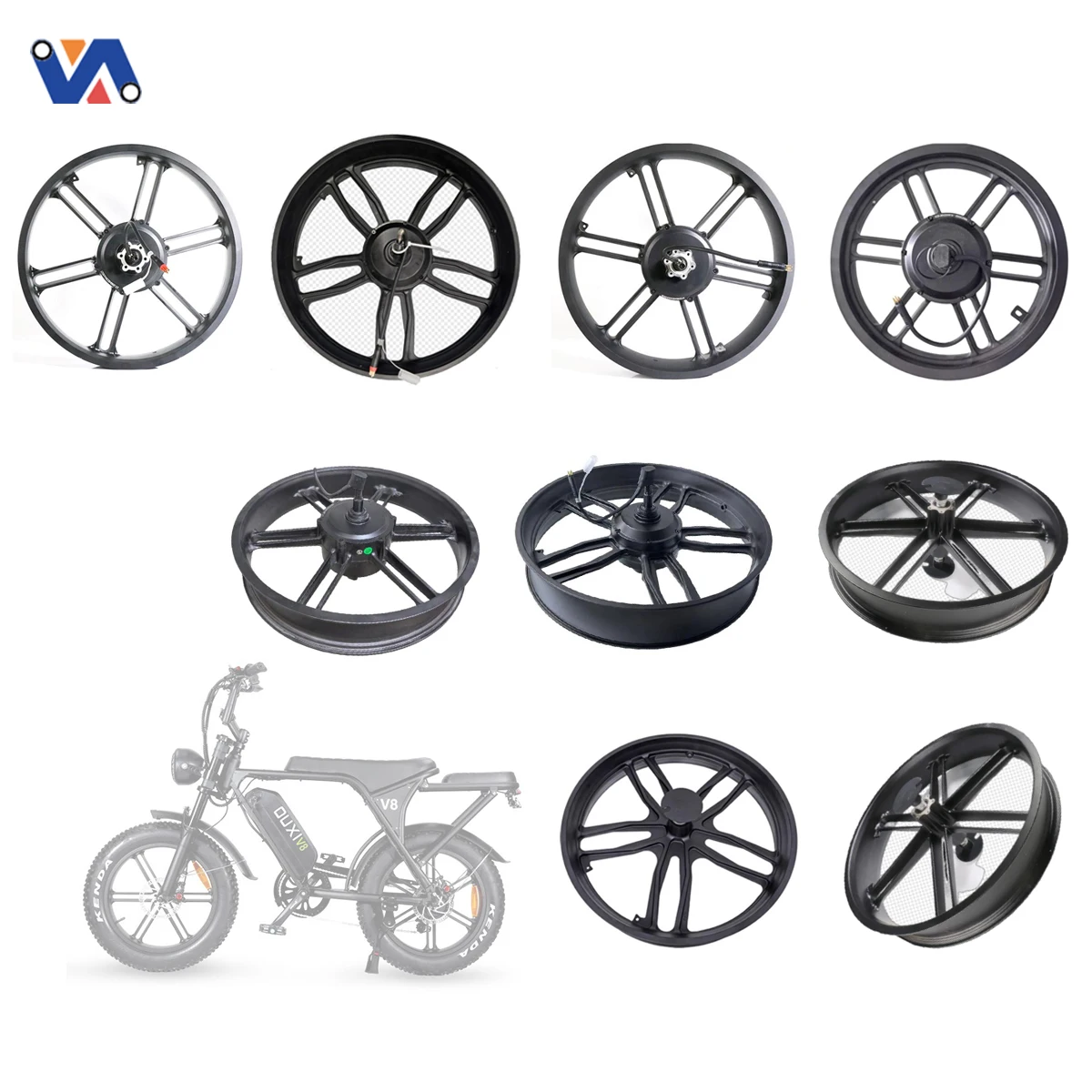 Nyt billede OUXI V8 20 tommer motor 48V 500W Elcykeldel Utveksling Tykkhjul V8 Navmotor med hjul OUXI Ebike-dele