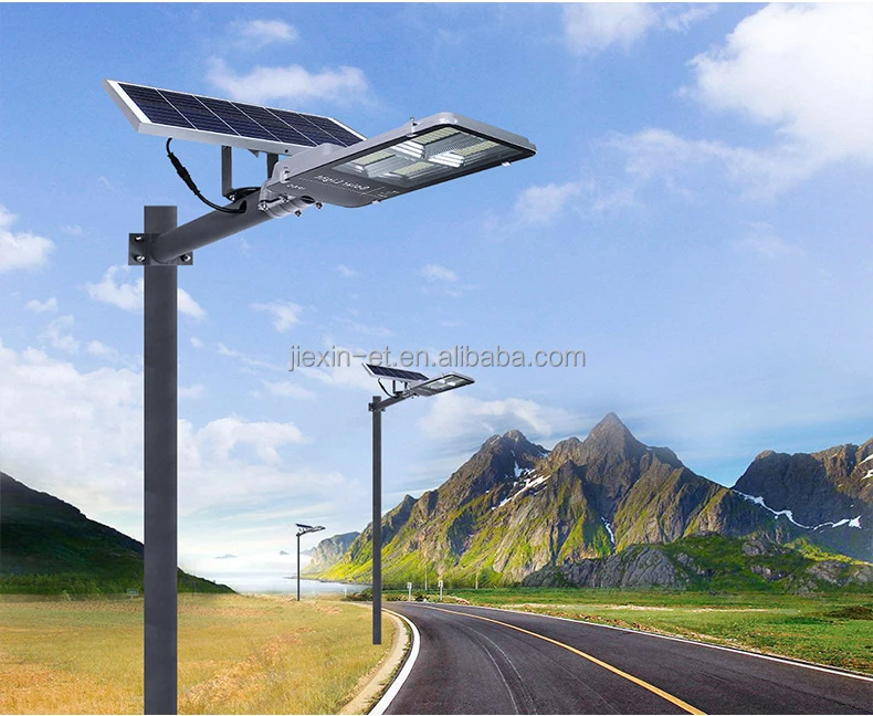 Hot sell solar street lights use for home garden village 100w 200w 300w all night led street light solar