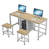 Double computer desk (medium rack) 120*60*75