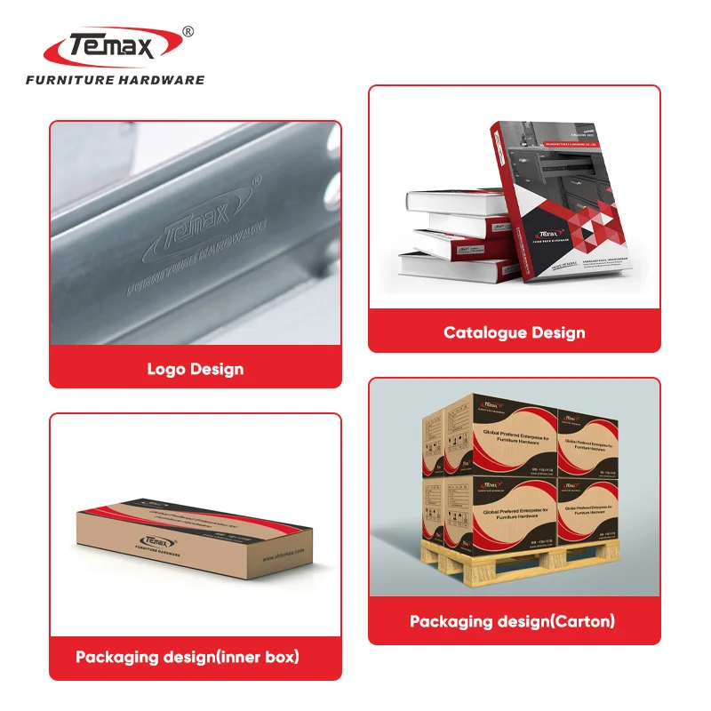 Temax Push Open and Soft Close Cabinet Hardware Kitchen Drawer Slides Concealed Drawer Slide Rail