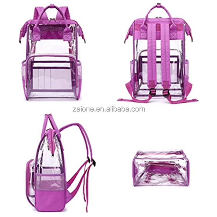 Heavy Duty Clear Backpack School Bag Bookbag Transparent Pvc Plastic ...