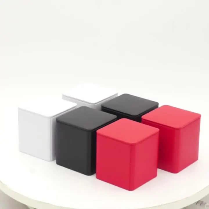 Luxury Food Packaging Metal Tin Box/black square Tea Container Tin/can Golden Tea Candy Jar