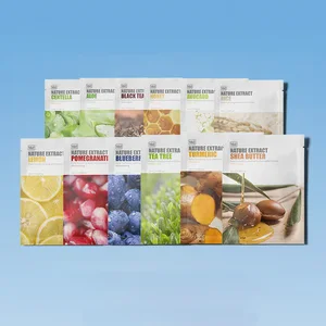 Private Label Wholesale Korean Face Sheet Masks Collagen Vitamin C Infused Glycerin Based Deep Hydrating Whitening Ingredients