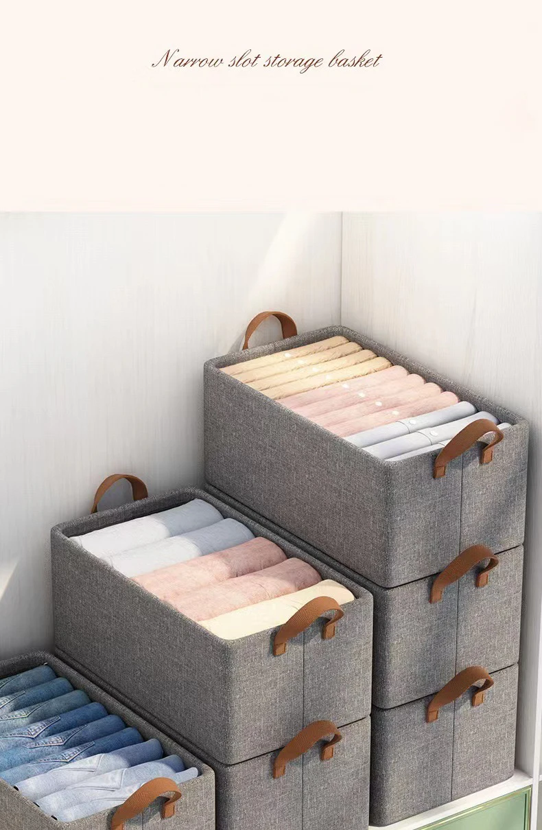 Cationic Fabric Clothes Storage Box Wardrobe Clothing Foldable Drawer