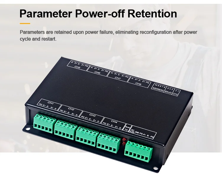 product huaqingjun 8 channel fully isolated weighing transmitter rs485 communication high precision modbus rtu module for smart factory-10