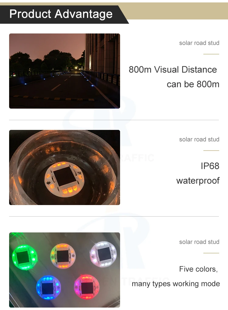 solar powered led street road reflector led flashing light plastic solar road stud