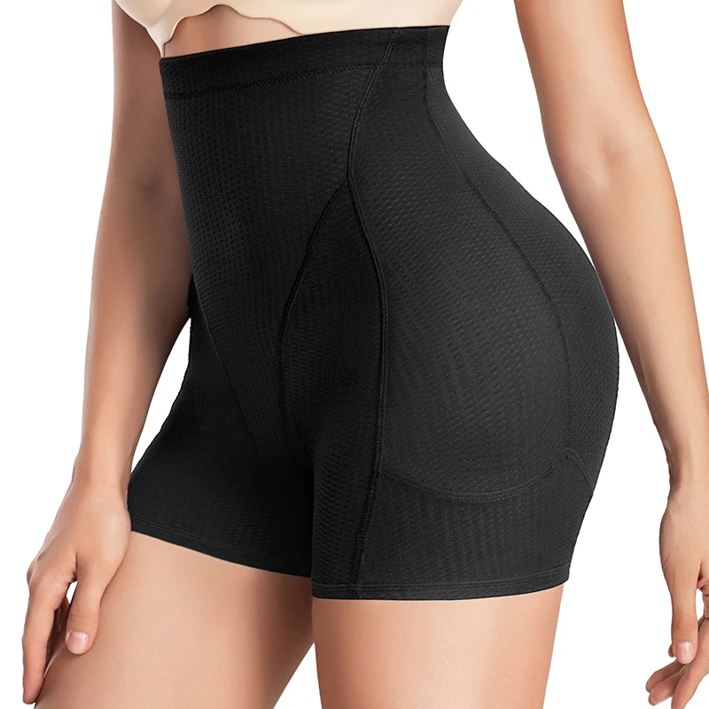 Women Body Shaper Shorts High Waist Tummy Control Removable Hip Butt Pads Slimming Butt Lifter Shapewear