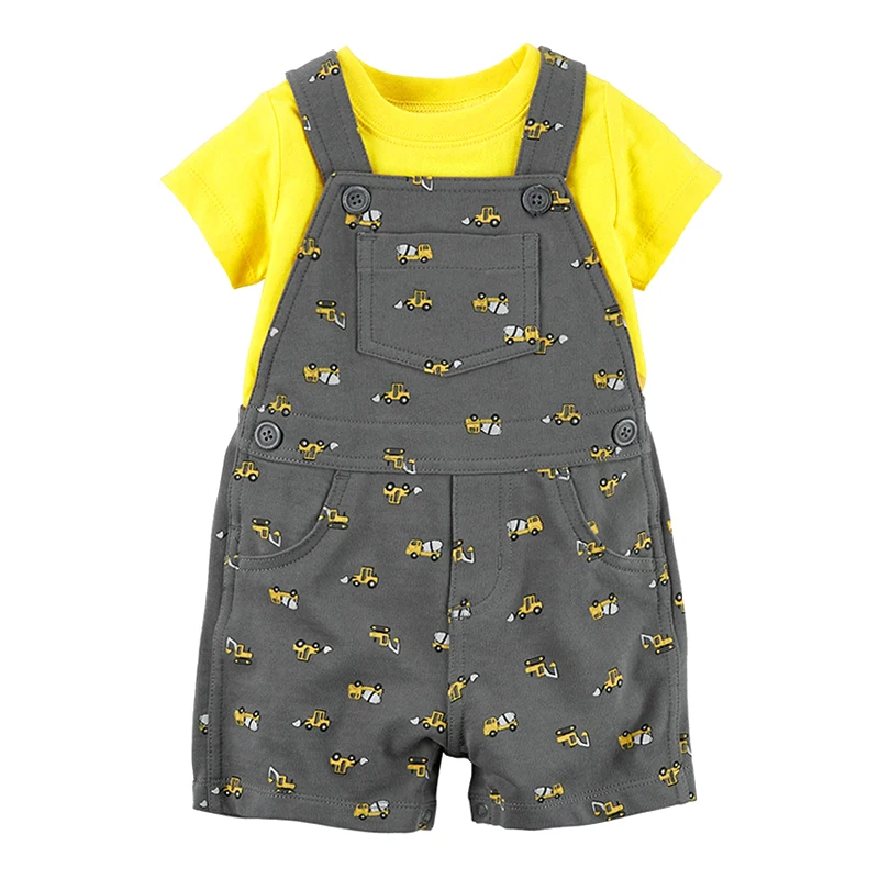 Wholesale Summer Fashion Cotton Fabric Baby Clothes Boys' and